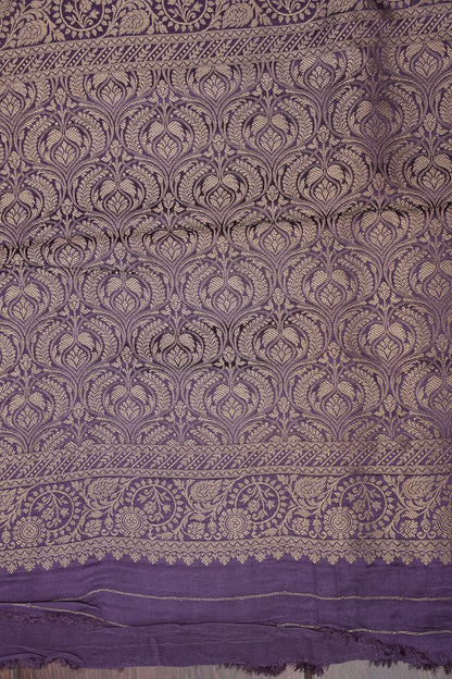 Geometric Mashru Silk Saree - Lilac