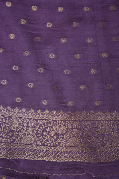 Geometric Mashru Silk Saree - Lilac