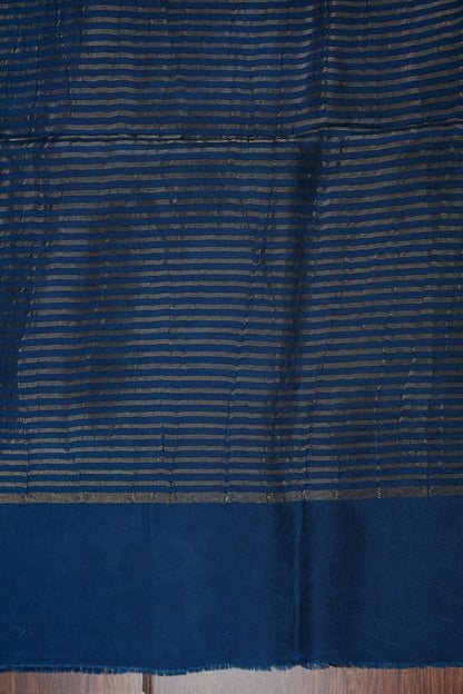 Crepe Silk Saree with Digital Kalamkari Print - Blue
