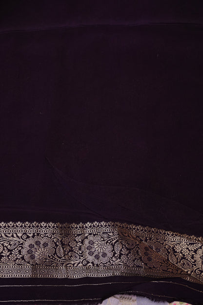 Banarasi Munga Silk Saree - Baby Pink & Deep Purple