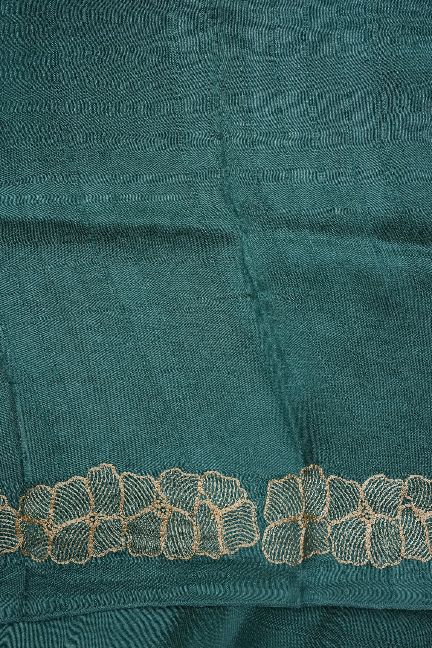 Tussar Banarasi Raw Silk Saree with Floral Zari Butta Weaving – Sea Green