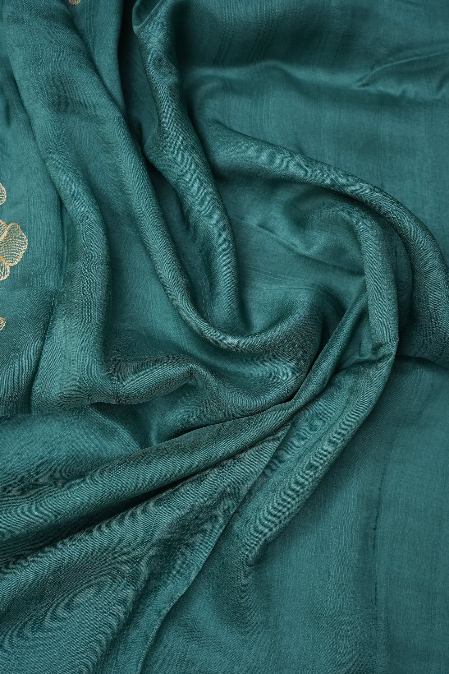 Tussar Banarasi Raw Silk Saree with Floral Zari Butta Weaving – Sea Green