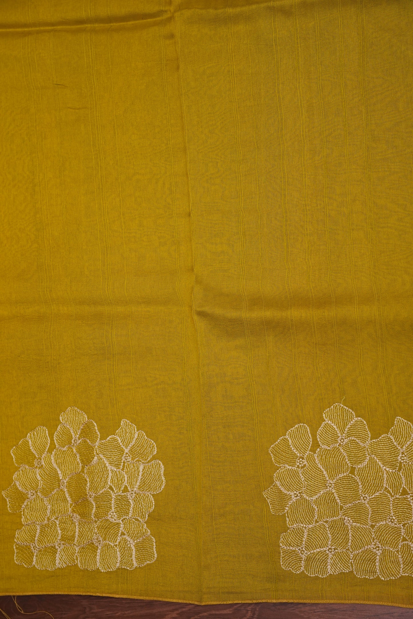 Tussar Banarasi Raw Silk Saree with Floral Zari Butta Weaving – Soft Yellow