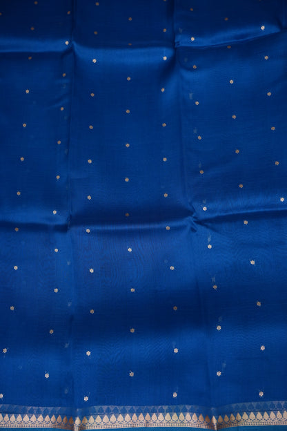 Blue Pure Organza Kora Banarasi Silk Saree|Silk Mark Certified