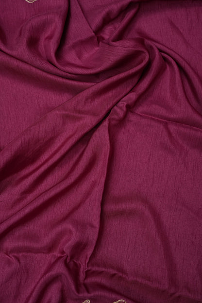 Tussar Banarasi Raw Silk Saree with Floral Zari Butta Weaving – Rose Pink