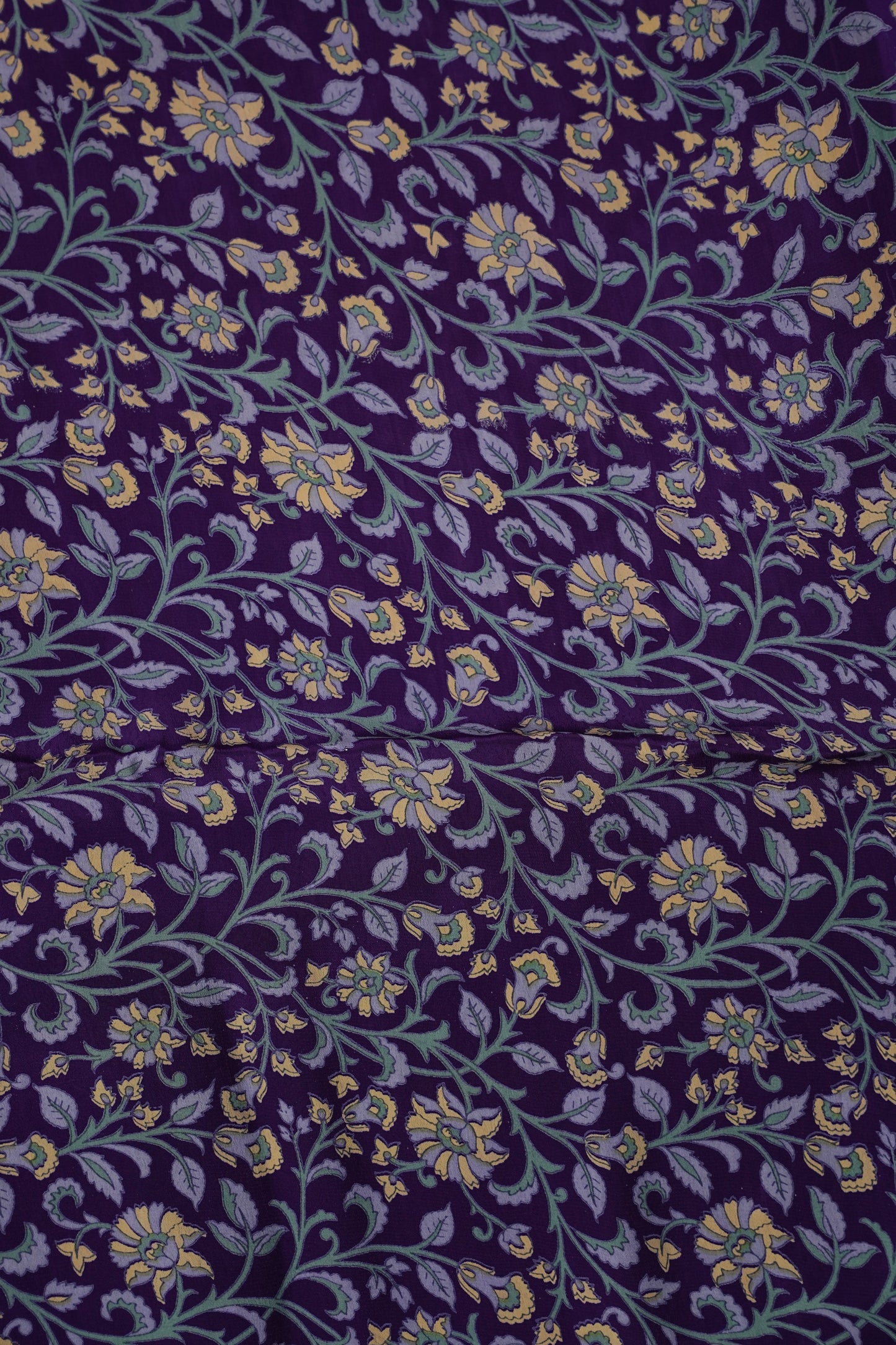 Crepe Silk Saree with Digital Kalamkari Print - Purple
