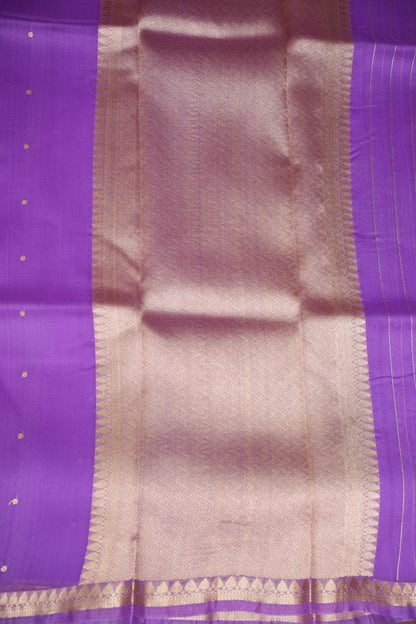 Lavender Purple Pure Organza Kora Banarasi Silk Saree|Silk Mark Certified