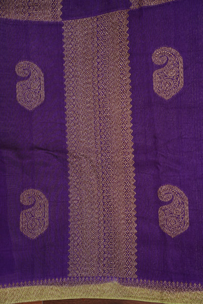 Tussar Banarasi Raw Silk Saree – Royal Purple & Pistachio Green