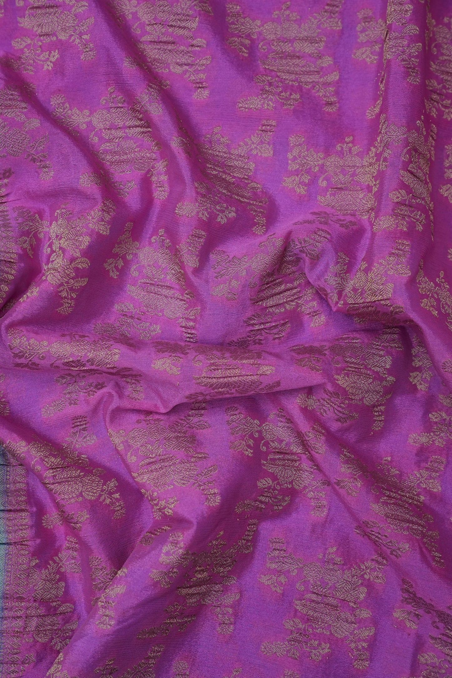 Georgette Silk Banarasi Saree - Candy Pink & Baby Blue