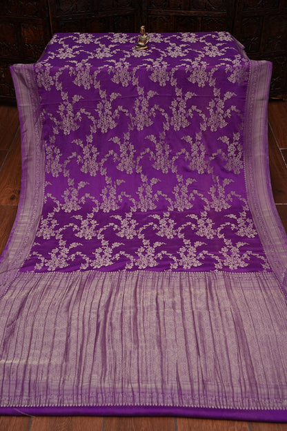 Georgette Silk Banarasi Saree - Violet