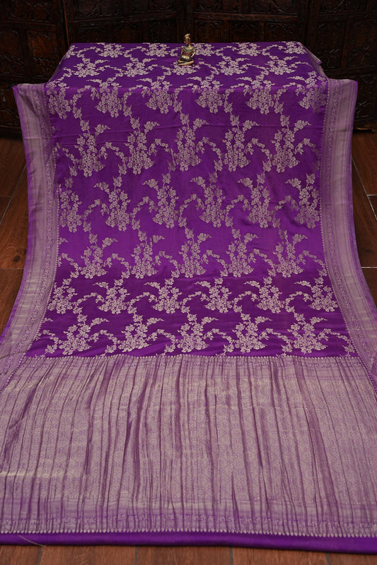 Georgette Silk Banarasi Saree - Violet