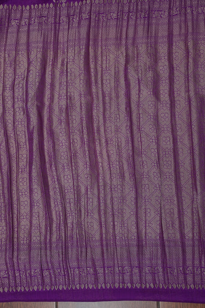 Georgette Silk Banarasi Saree - Violet