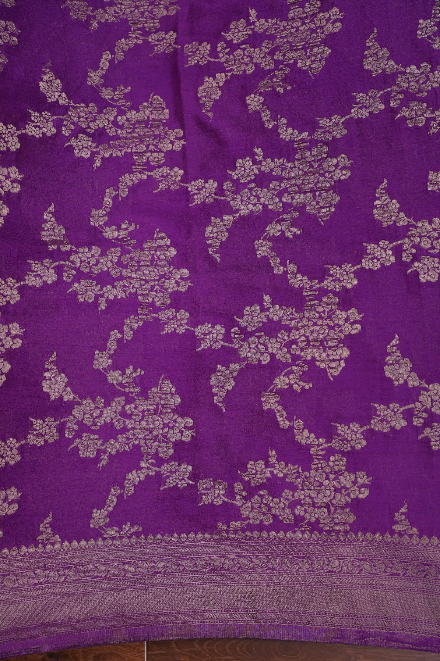 Georgette Silk Banarasi Saree - Violet