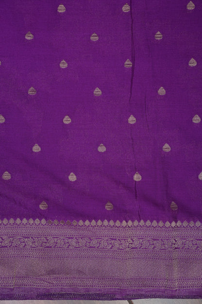 Georgette Silk Banarasi Saree - Violet