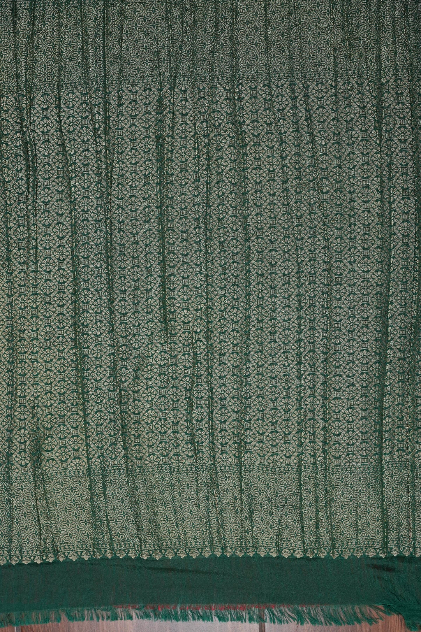 Georgette Silk Banarasi Saree - Emerald Green