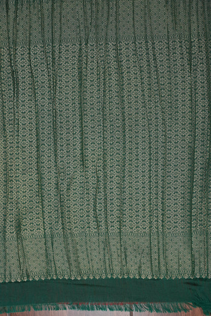 Georgette Silk Banarasi Saree - Emerald Green