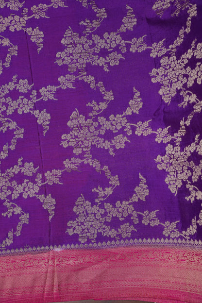 Georgette Silk Banarasi Saree - Violet & Pink