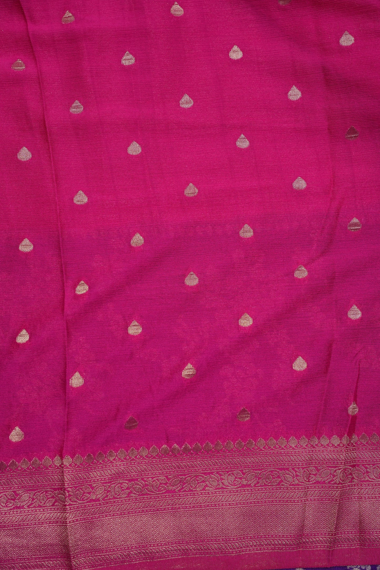 Georgette Silk Banarasi Saree - Violet & Pink