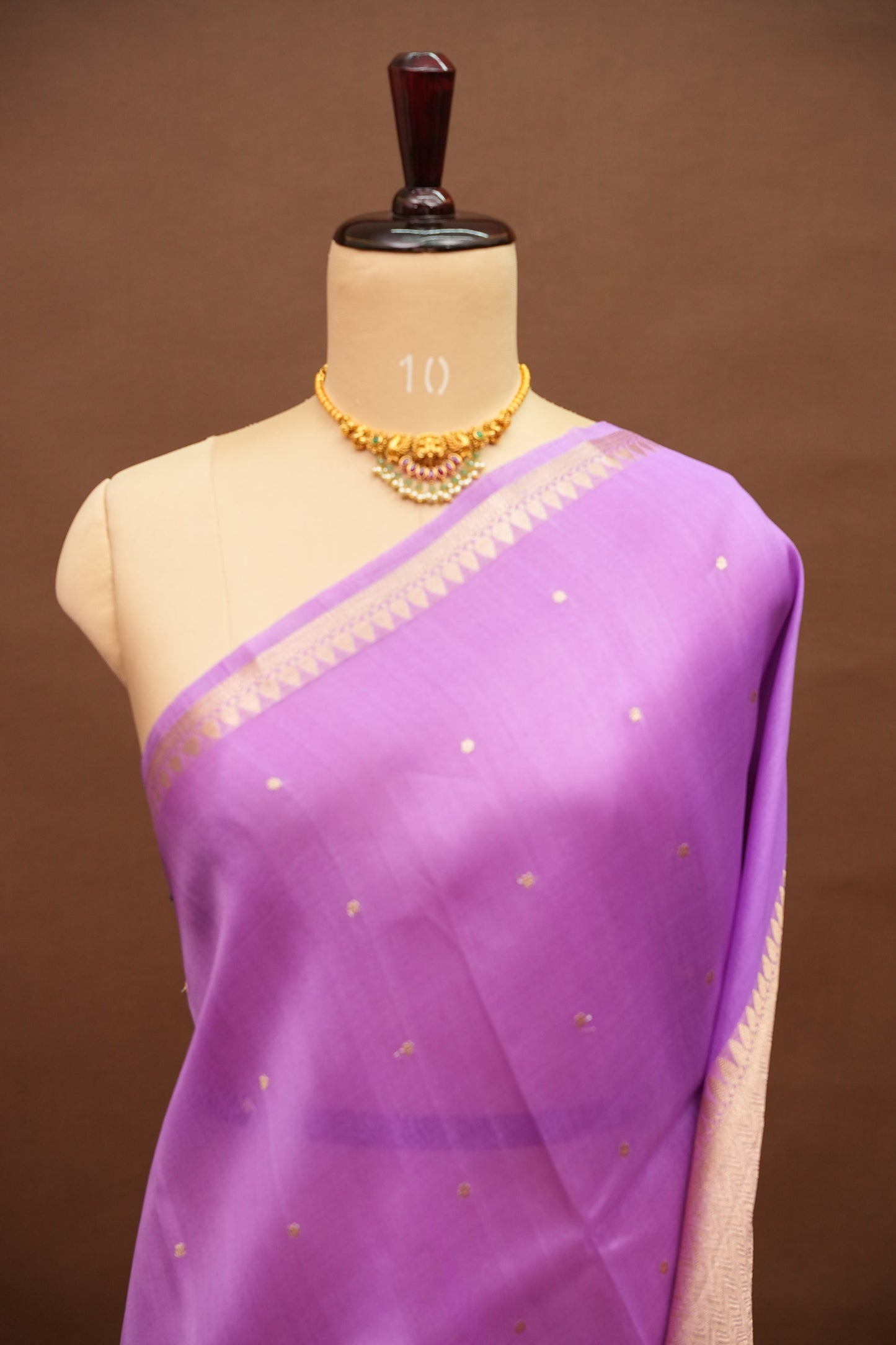 Lavender Purple Pure Organza Kora Banarasi Silk Saree|Silk Mark Certified