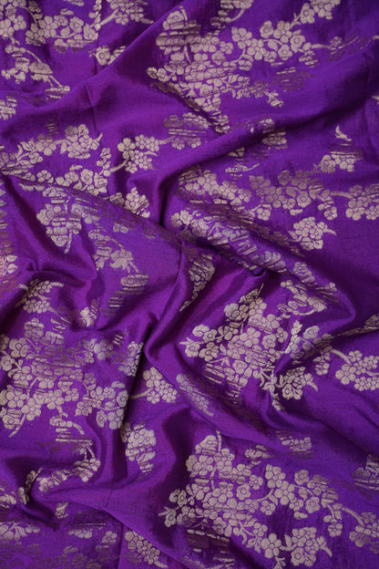 Georgette Silk Banarasi Saree - Violet & Pink