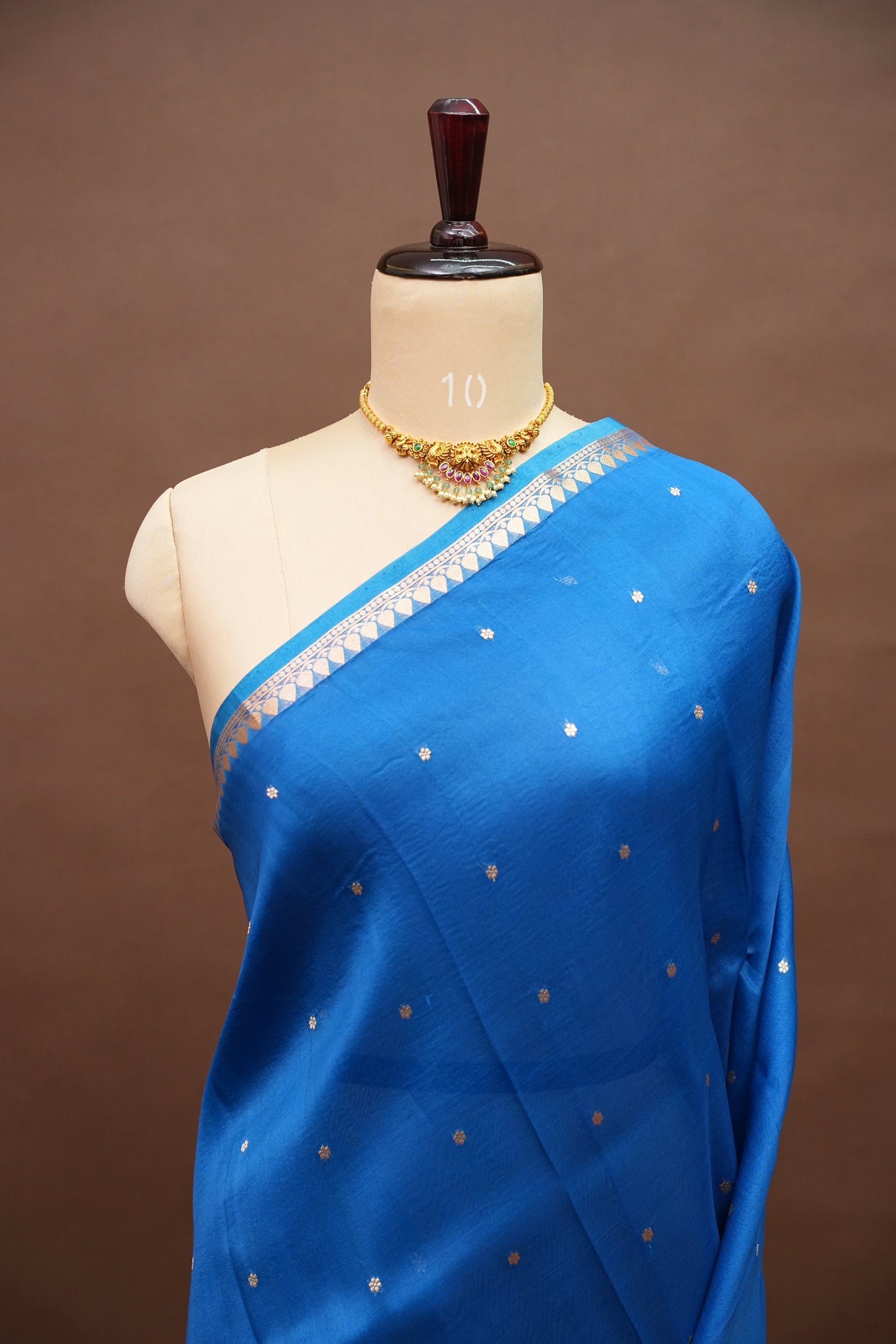 Blue Pure Organza Kora Banarasi Silk Saree|Silk Mark Certified