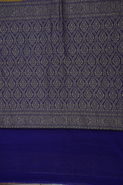 Pure Khadi Georgette Banarasi Saree - Yellow & Purple