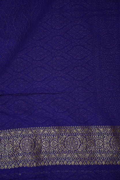 Pure Khadi Georgette Banarasi Saree - Yellow & Purple