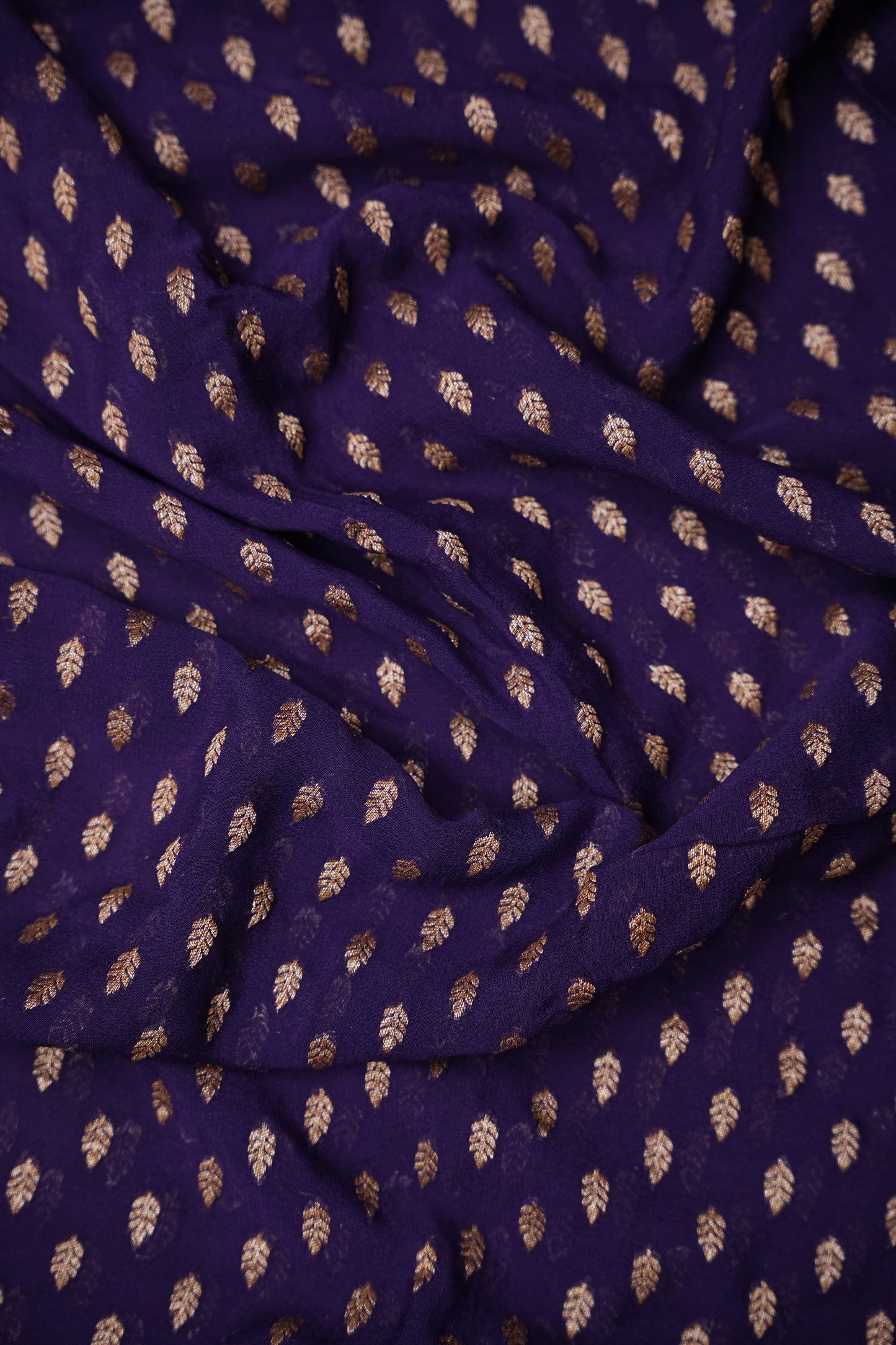Pure Khadi Georgette Banarasi Saree - Deep Purple & Pink