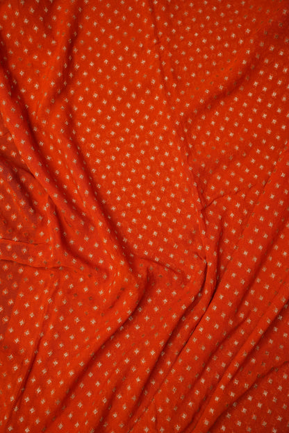 Pure Khadi Georgette Banarasi Saree - Orange & Deep Purple
