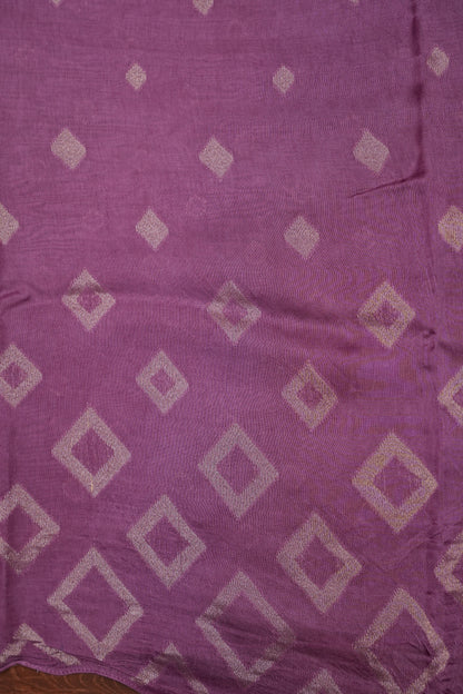Tussar Banarasi Raw Silk Saree with Geometric Silver Weaving – Onion Pink