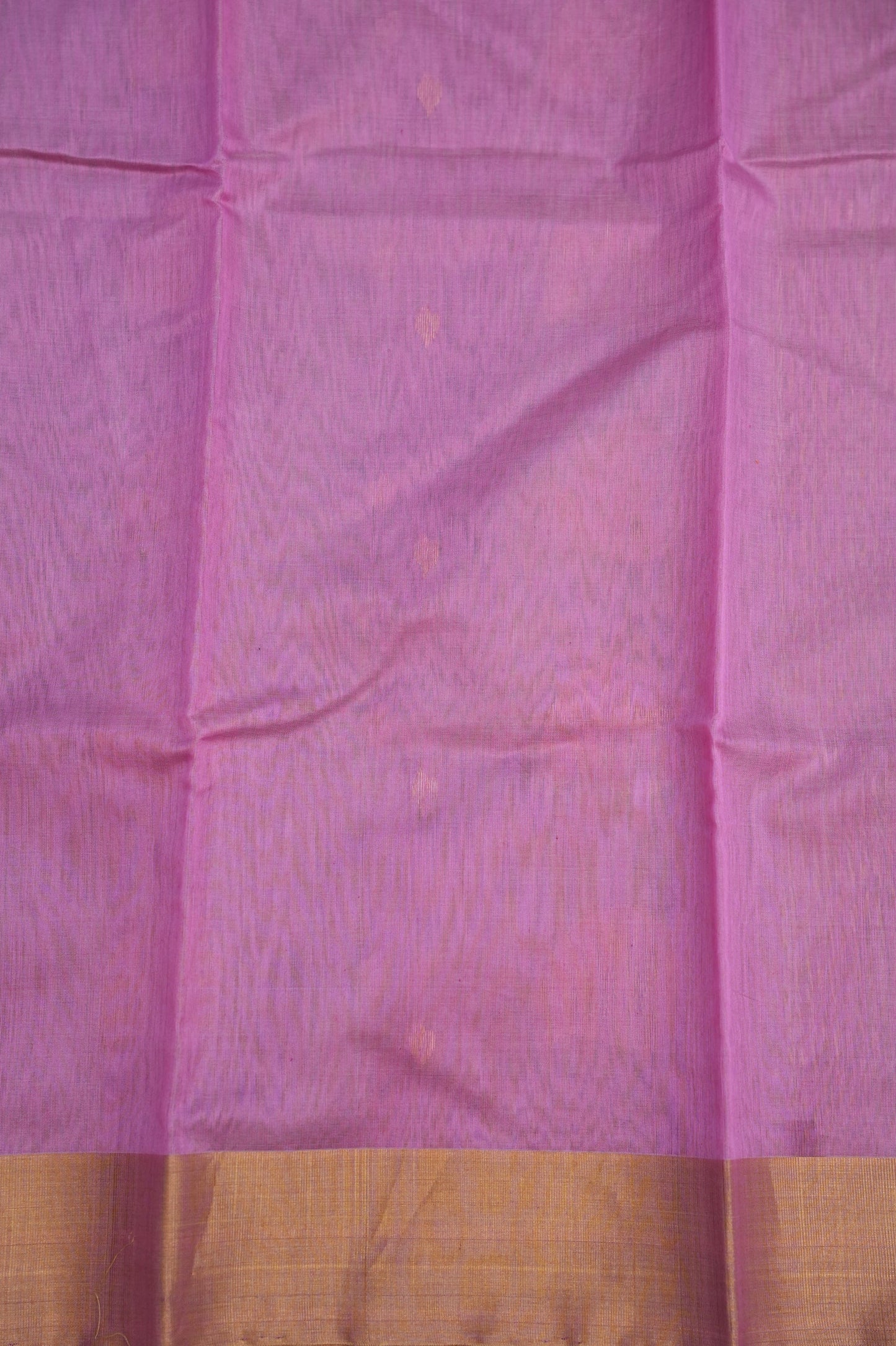 Pure Chanderi Silk Saree with Zari Buttas & Tissue Border - Soft Pink