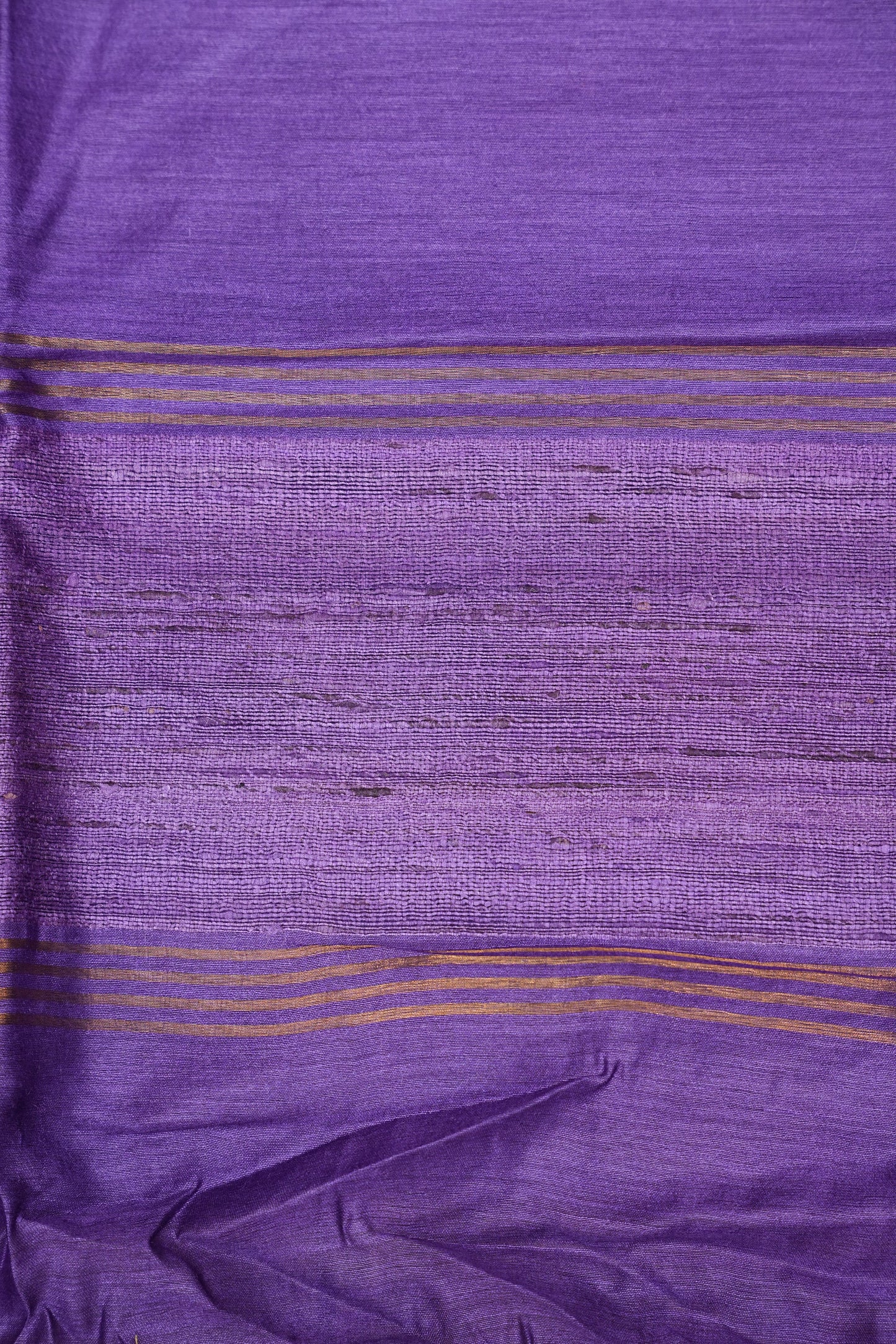 Plain Pure Tussar Silk Saree - Purple