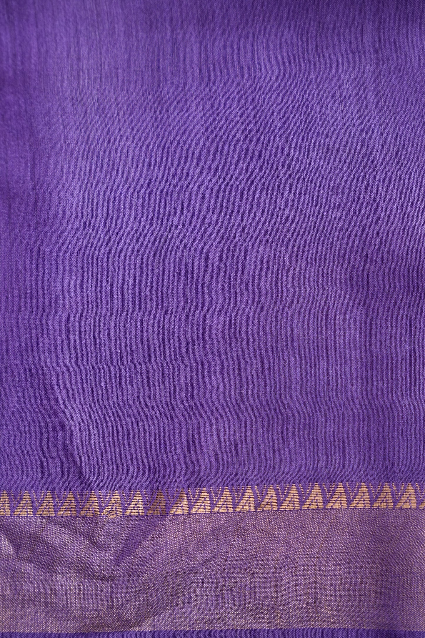 Plain Pure Tussar Silk Saree - Purple