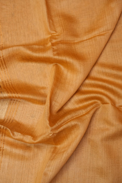 Plain Pure Tussar Silk Saree - Beige