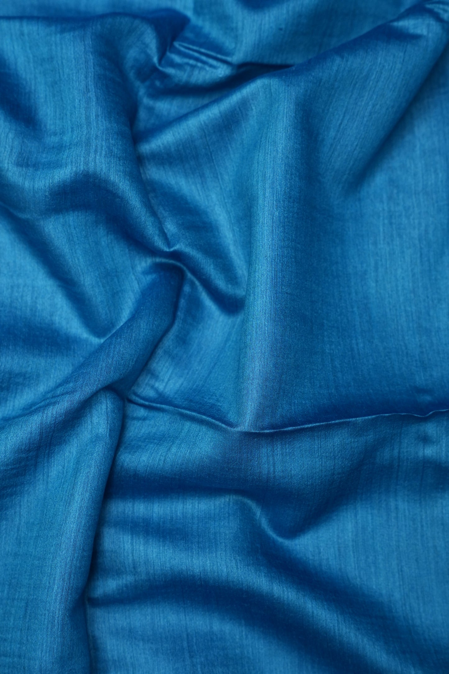 Plain Pure Tussar Silk Saree - Blue