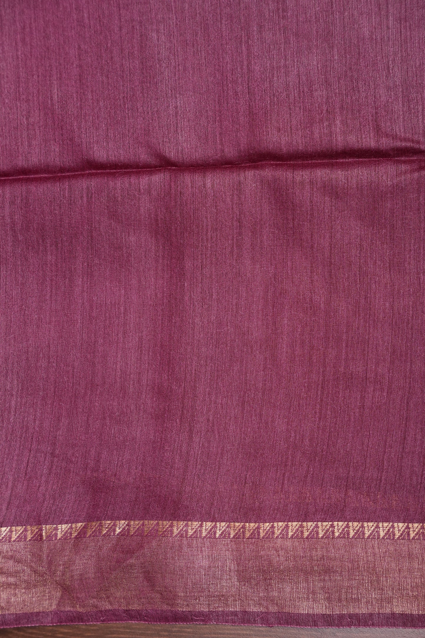 Plain Pure Tussar Silk Saree - Wine