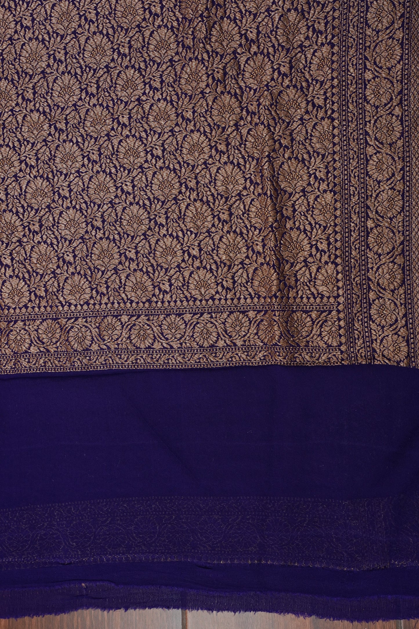Pure Khadi Georgette Banarasi Saree - Pink & Purple