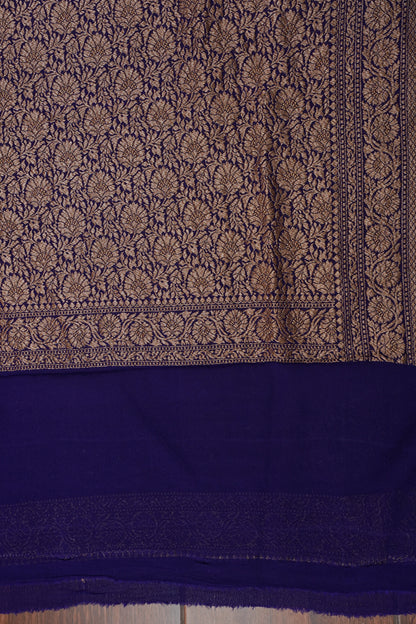 Pure Khadi Georgette Banarasi Saree - Pink & Purple