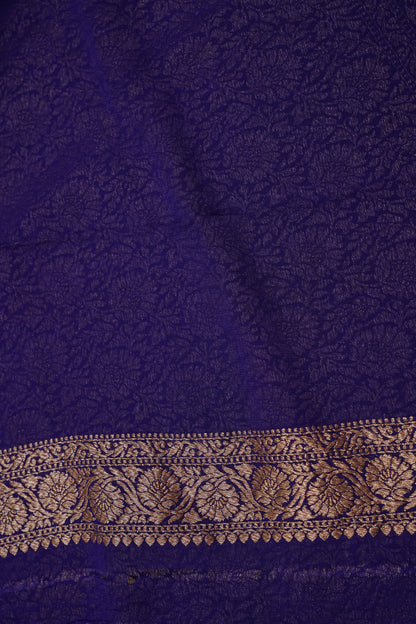 Pure Khadi Georgette Banarasi Saree - Pink & Purple