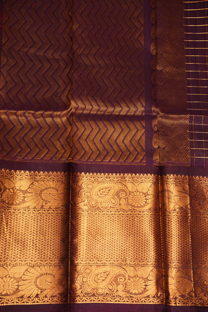 Pure Kuppadam Silk Cotton Saree - Red with Chocolate Brown