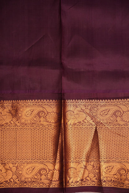Pure Kuppadam Silk Cotton Saree - Red with Chocolate Brown