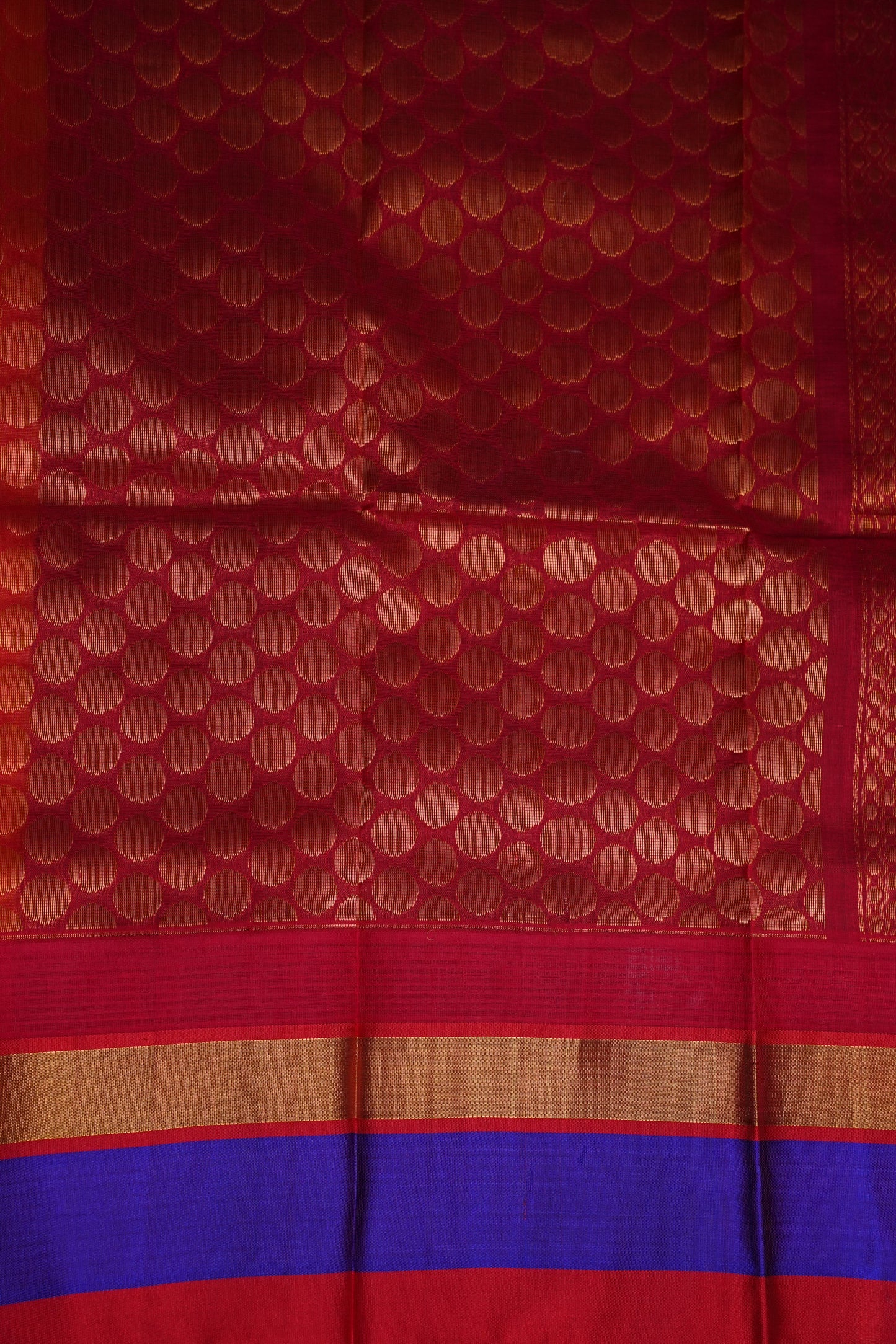 Pure Kuppadam Korvai Silk Cotton Pattu Saree-Yellow & Red