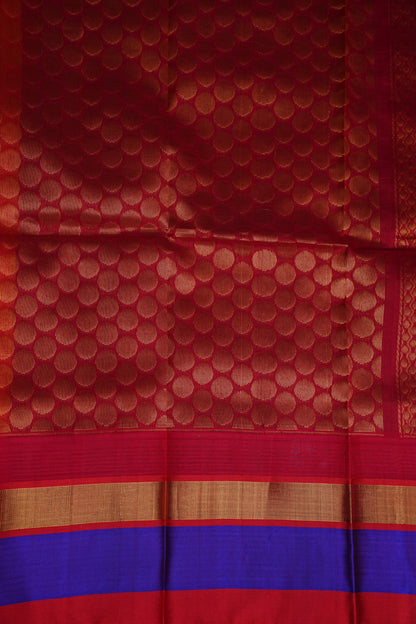 Pure Kuppadam Korvai Silk Cotton Pattu Saree-Yellow & Red