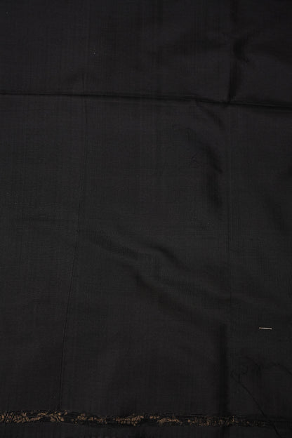 Pure Handloom Silk Katan Banaras Saree - Black|Silk Mark Certified