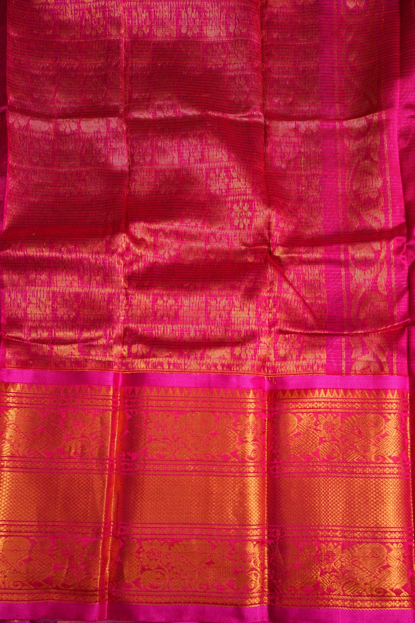 Mangalgiri Kuppadam Silk Cotton Pattu Saree - Lavender & Pink