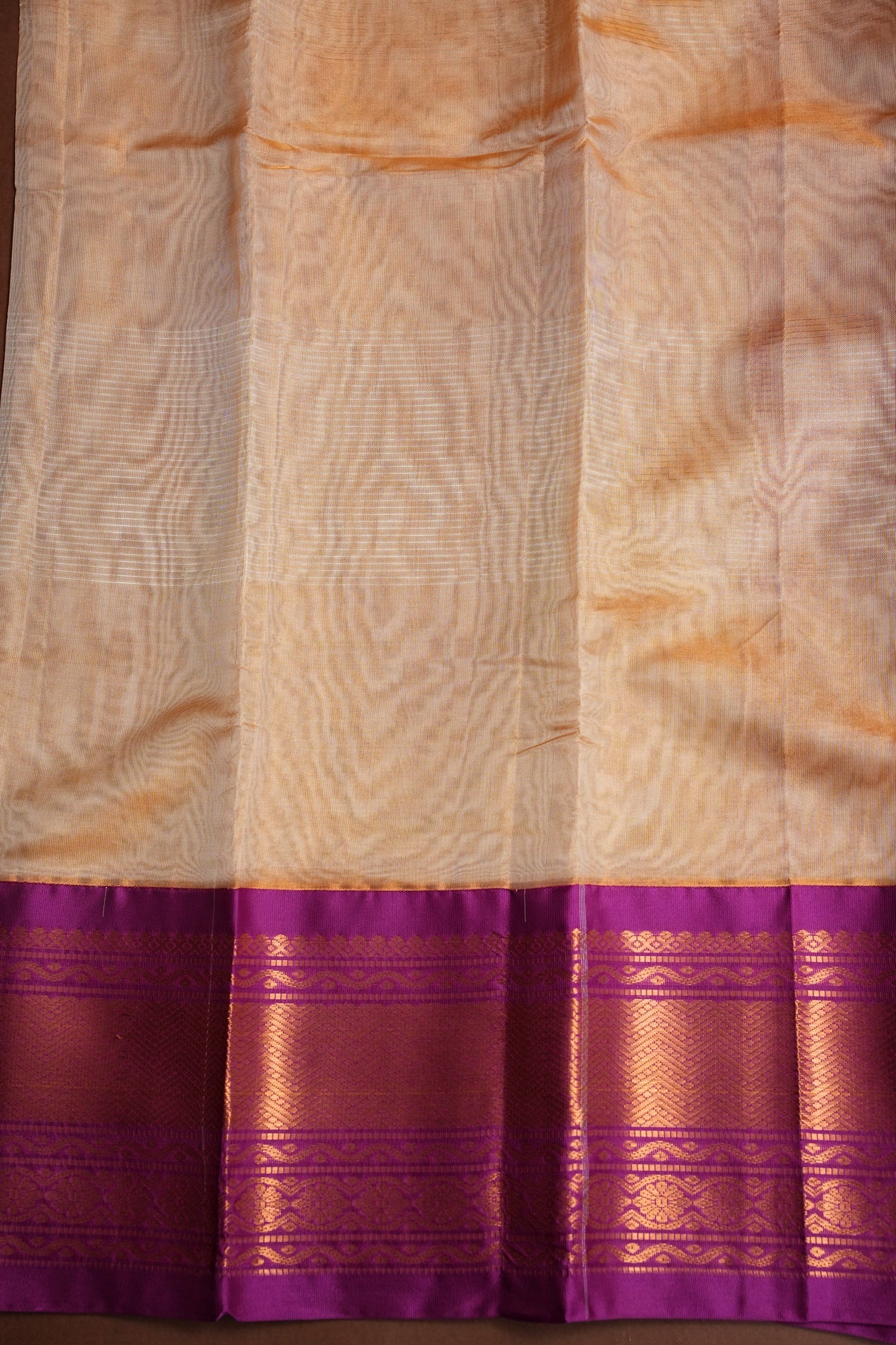 Tissue Silk Cotton Mangalgiri Kuppadam Pattu Saree - Ivory & Pink