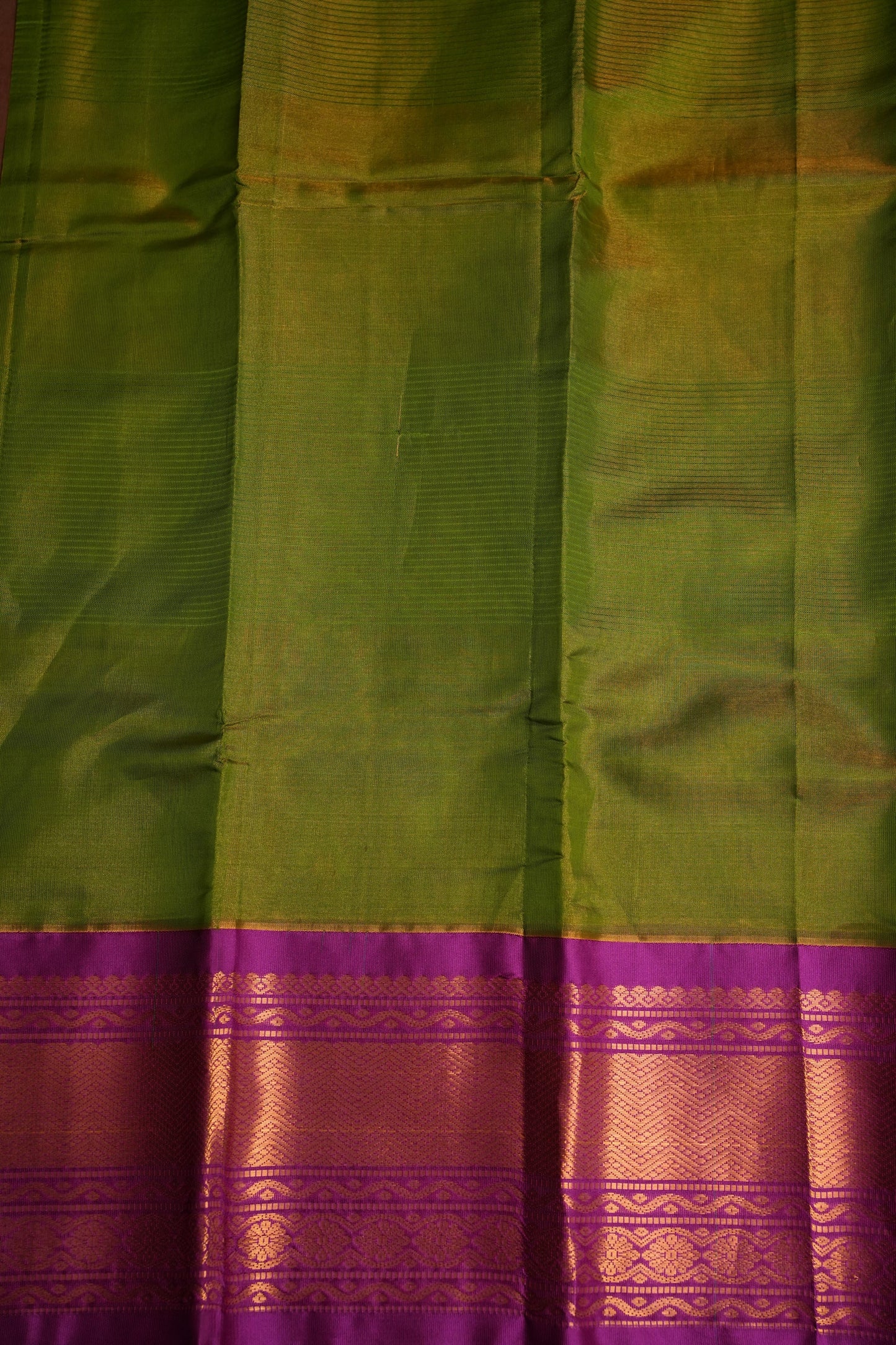 Tissue Silk Cotton Mangalgiri Kuppadam Pattu Saree - Parrot Green and Pink