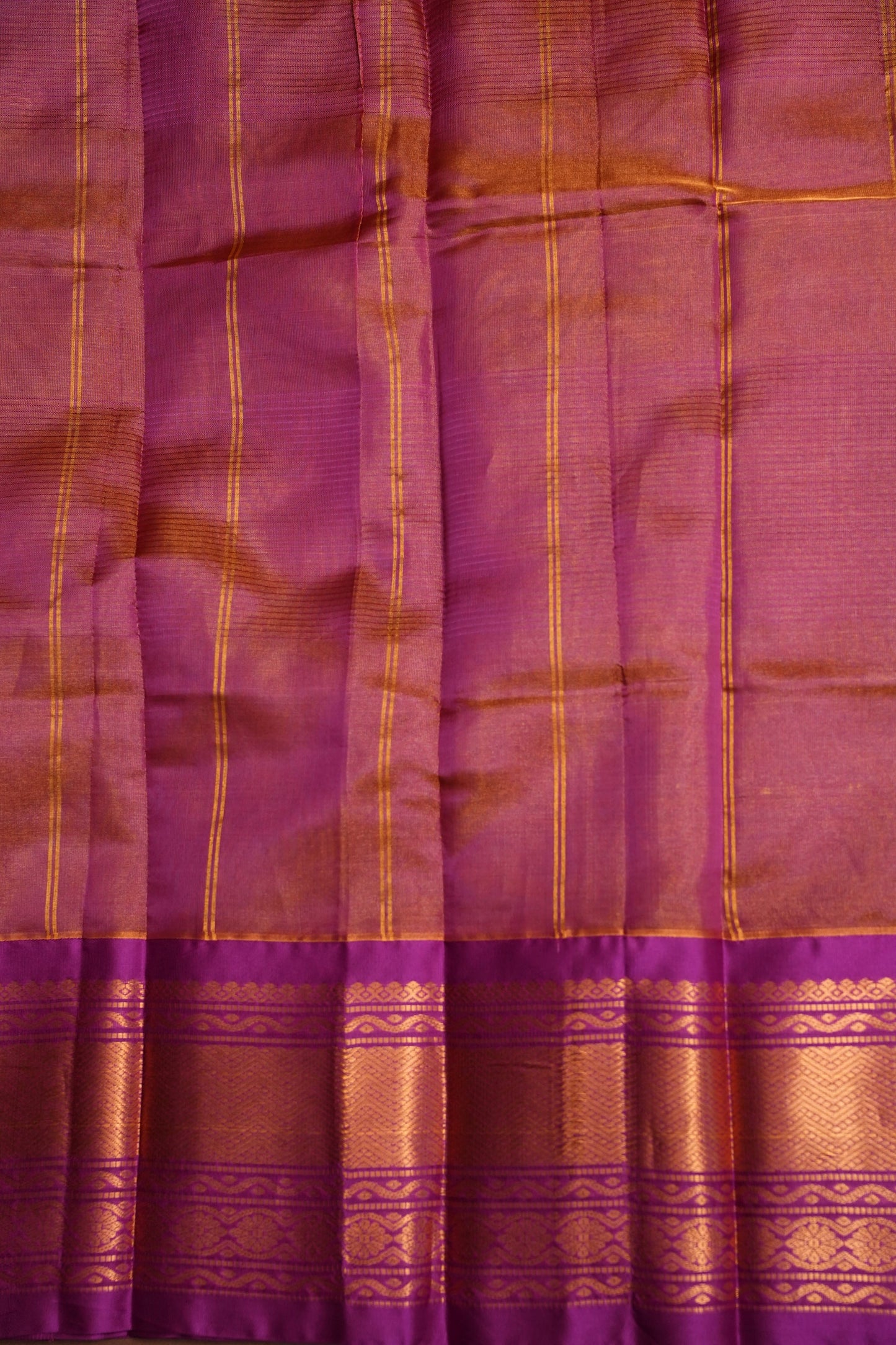 Tissue Silk Cotton Mangalgiri Kuppadam Pattu Saree - Navy Blue & Pink