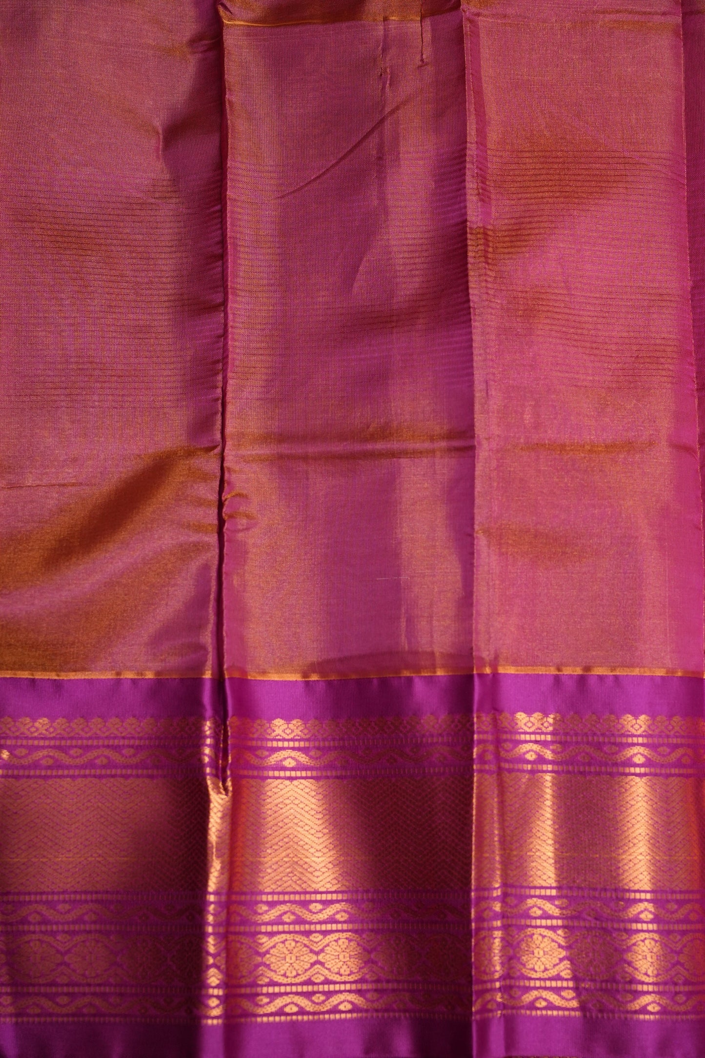 Tissue Silk Cotton Mangalgiri Kuppadam Pattu Saree - Navy Blue & Pink