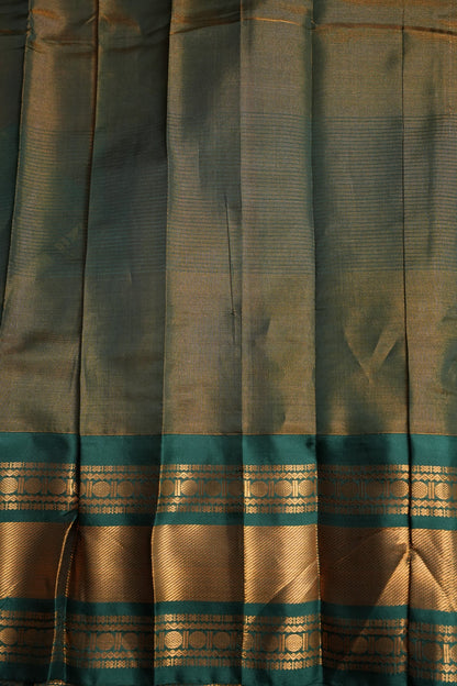 Tissue Silk Cotton Mangalgiri Kuppadam Pattu Saree - Rust Orange and Green